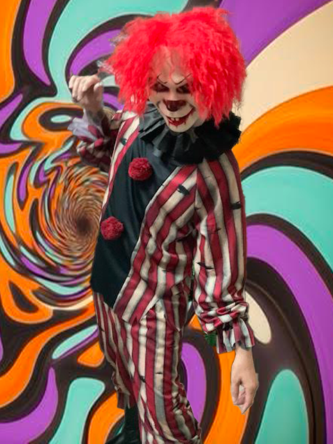 A creepy Halloween clown